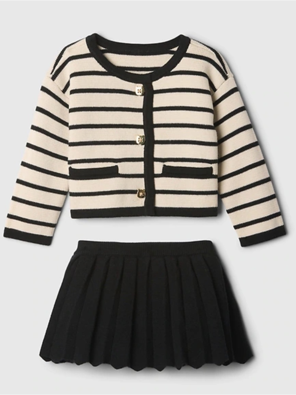 GAP | Stripe Cardigan Outfit Set w/ Pleated Skirt sz 6-12M NWT